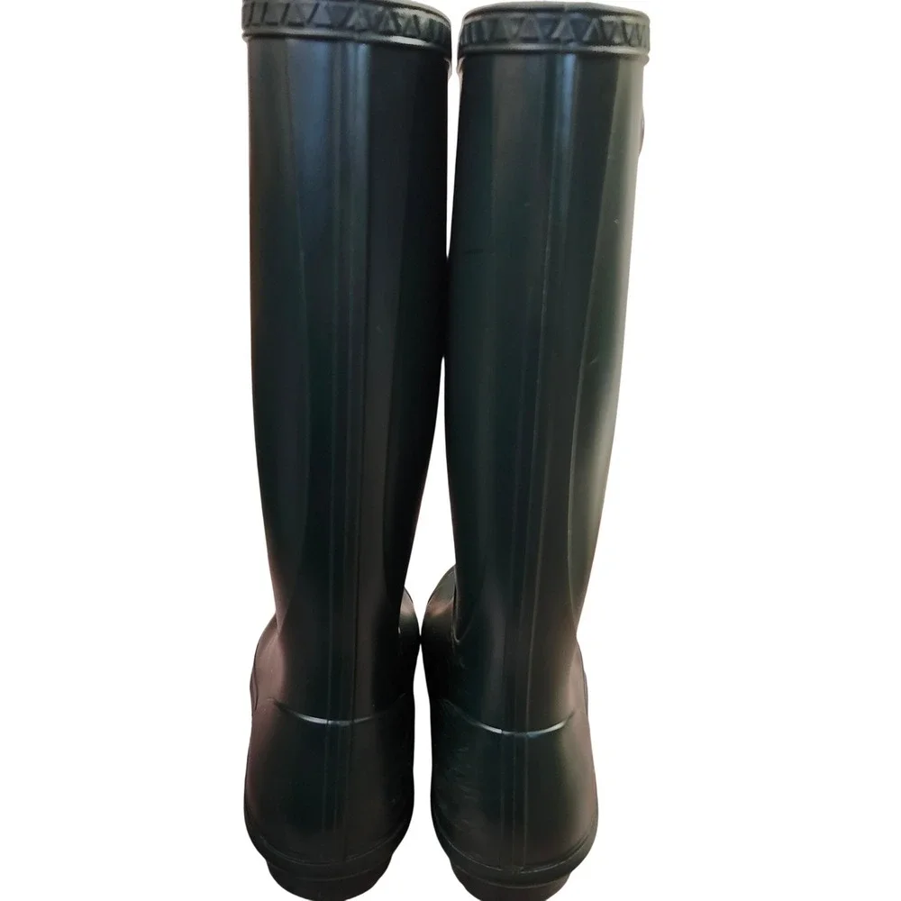 UGG Shelby Matte Tall Hunter‎ Green Rain Boots Women's Sz 7 shearling insoles